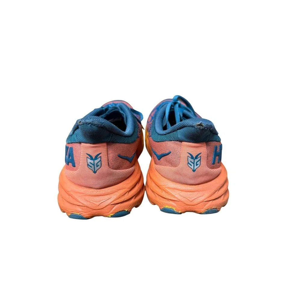Hoka Women's Speedgoat 5 Blue Orange Trail Running Shoes Size 10 Wide